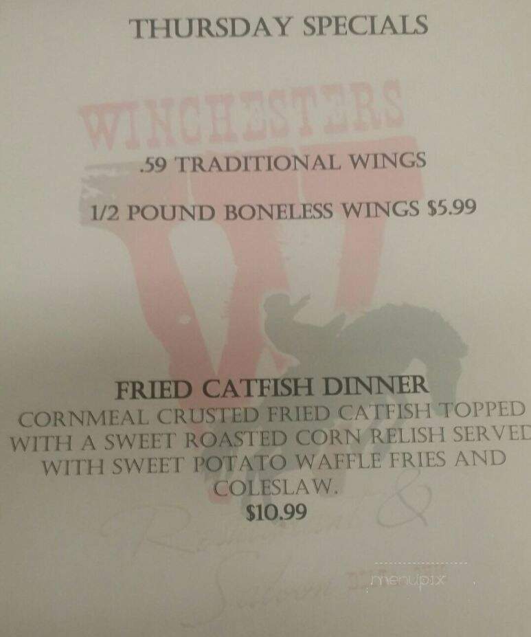 Winchesters Restaurant & Sln - Delta, OH menu_pic