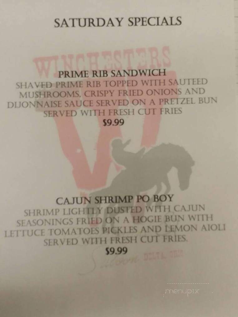 Winchesters Restaurant & Sln - Delta, OH menu_pic