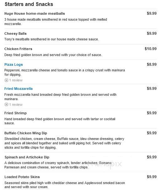 Empire Bar and Grill - Webster, NY menu_pic