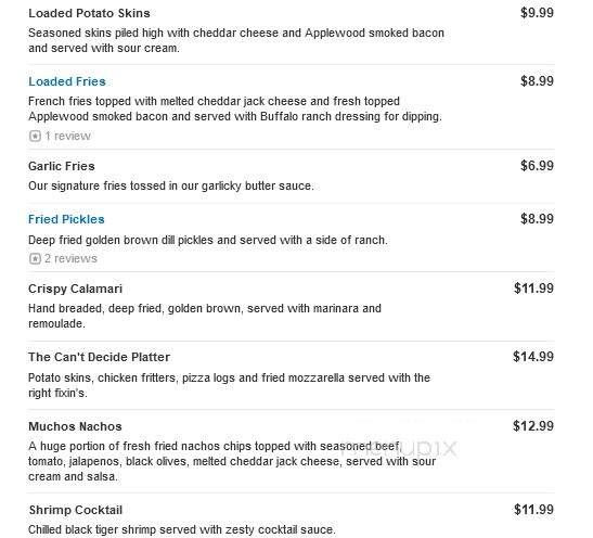 Empire Bar and Grill - Webster, NY menu_pic
