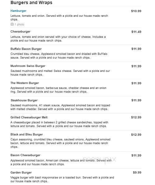 Empire Bar and Grill - Webster, NY menu_pic