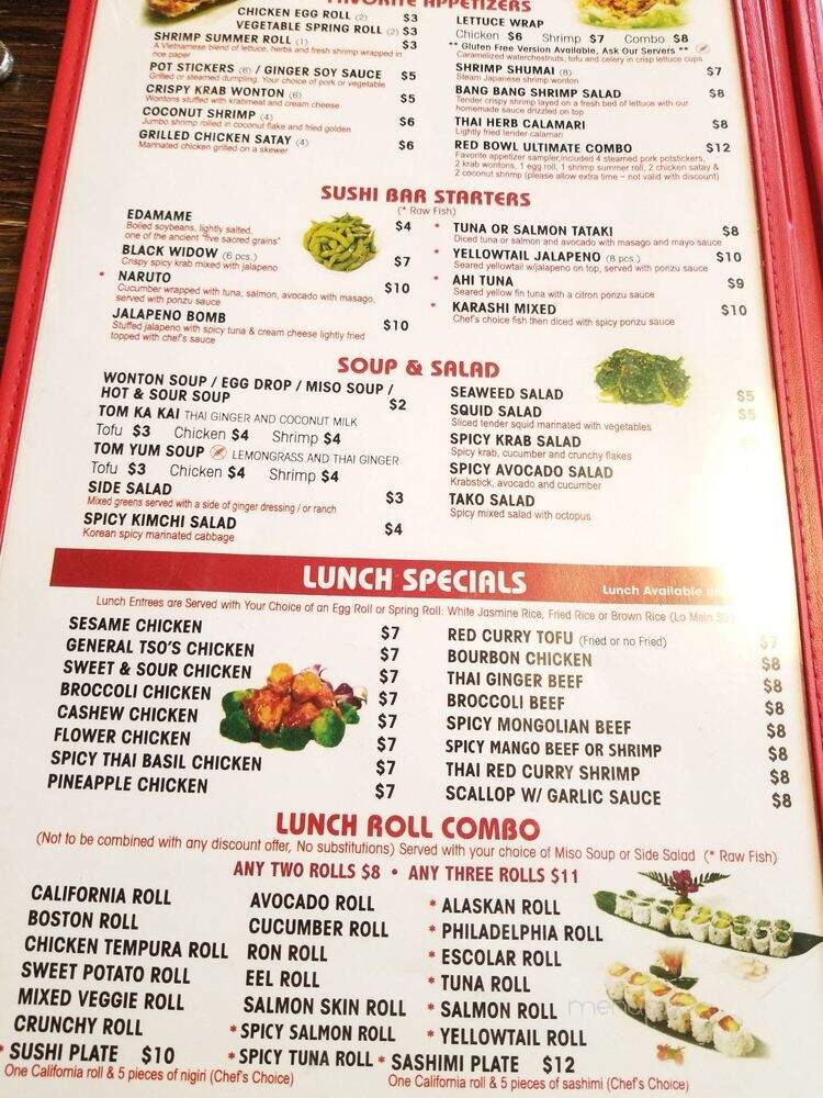 Red Bowl Asian Bistro - Southern Pines, NC menu_pic