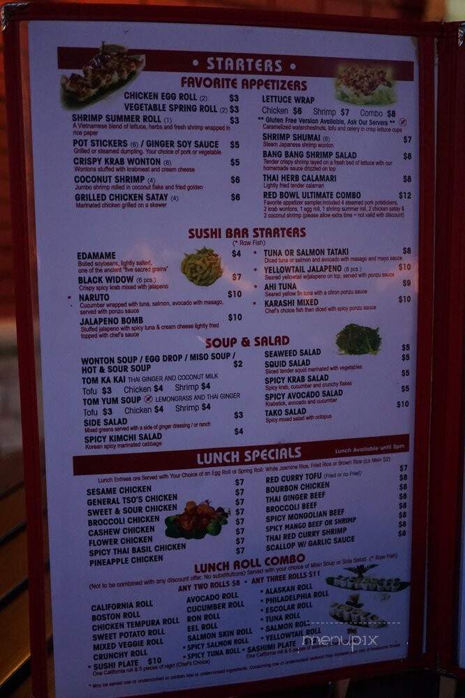 Red Bowl Asian Bistro - Southern Pines, NC menu_pic