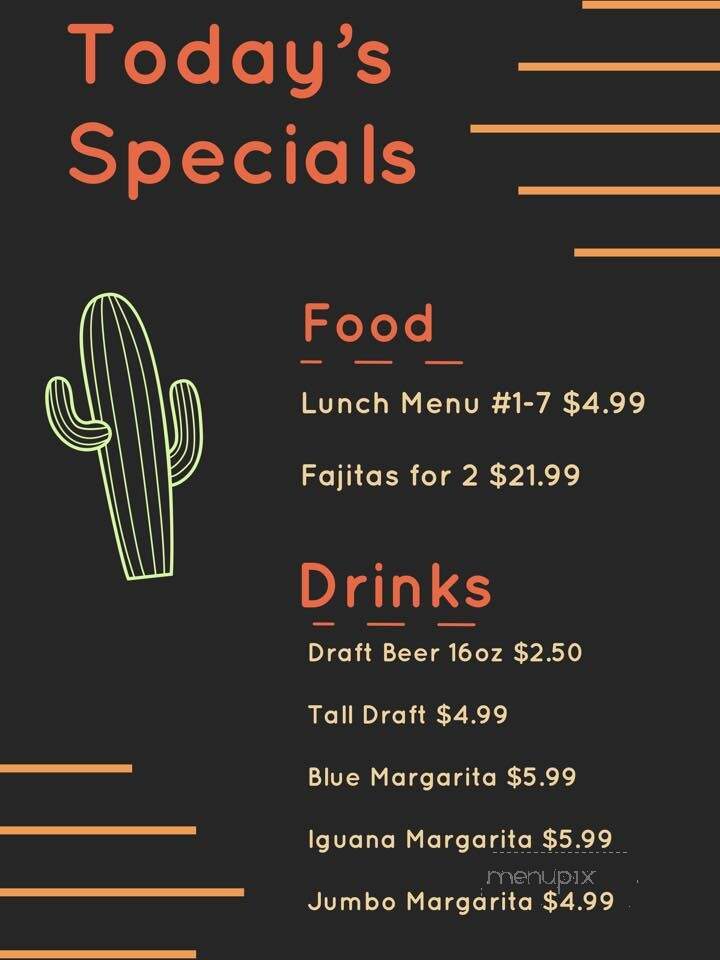 Mi Cabana Mexican Restaurant - Greenville, NC menu_pic