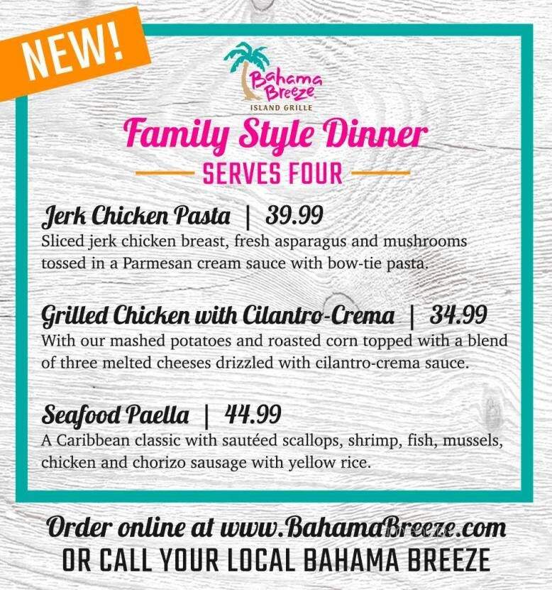 Bahama Breeze - Princeton, NJ menu_pic