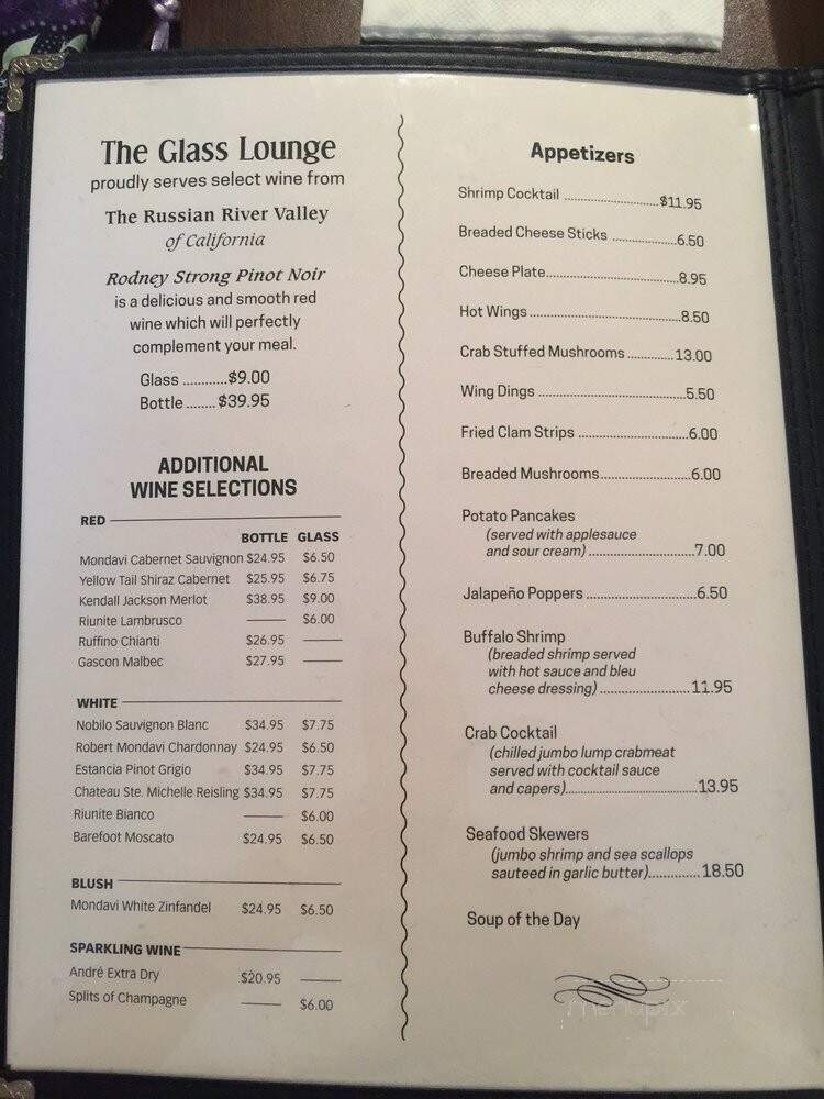 Glass Lounge Restaurant - Harrisburg, PA menu_pic