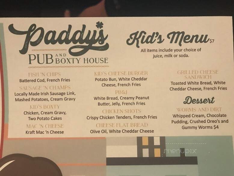 Paddy Ryans - Hudson, WI menu_pic