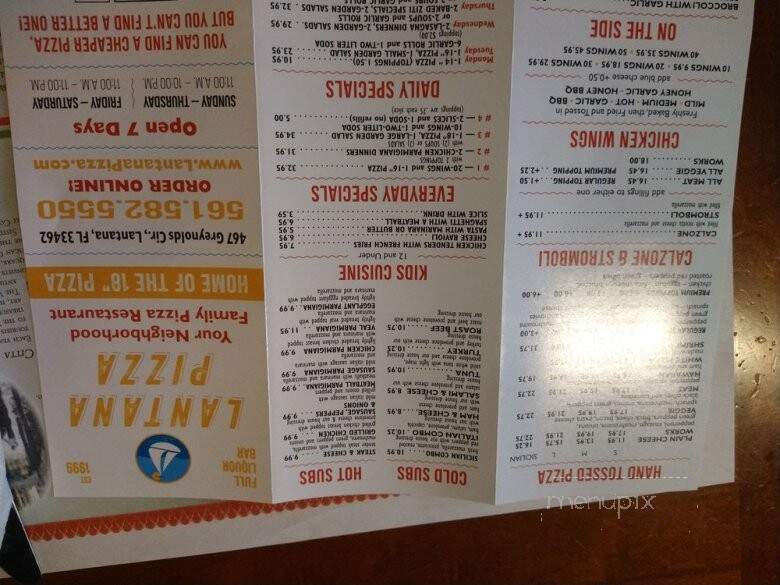 Lantana Pizza - Lantana, FL menu_pic