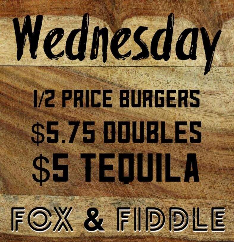 Fox and Fiddle - North Bay, ON menu_pic