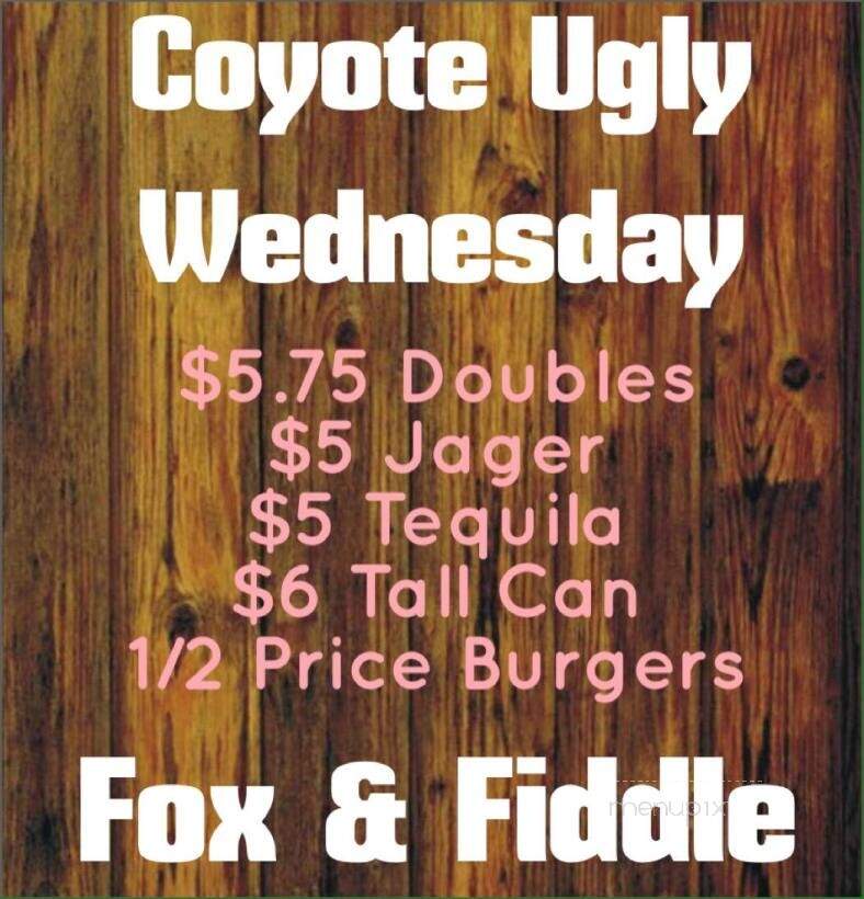 Fox and Fiddle - North Bay, ON menu_pic