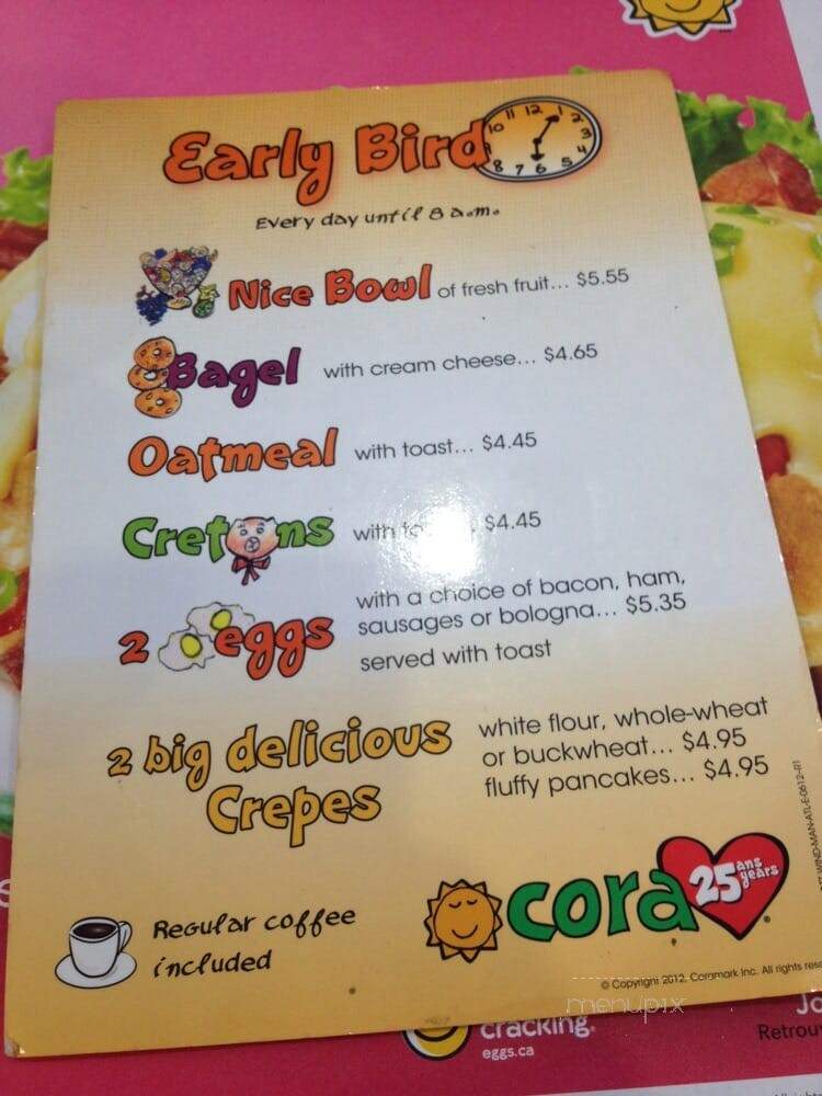 Cora's Breakfast & Lunch - Vaughan, ON menu_pic