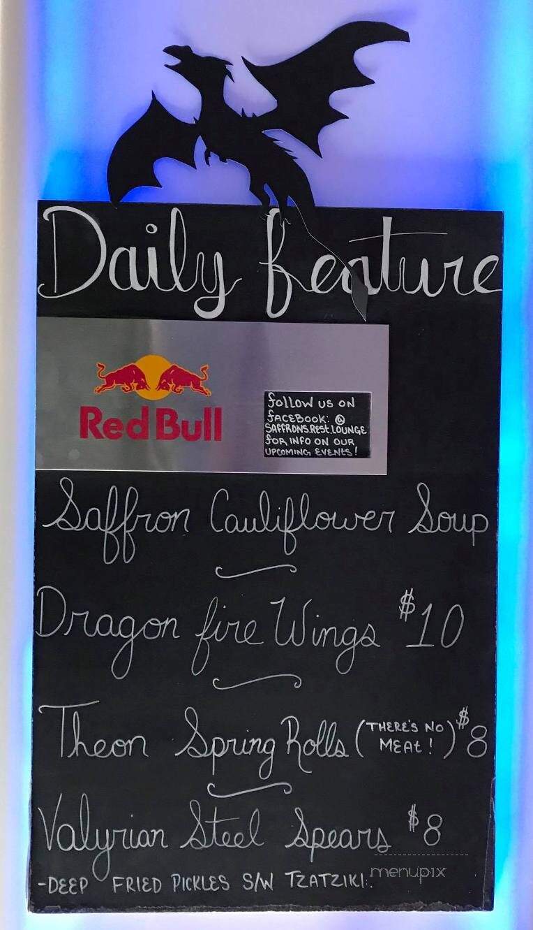Saffron's Restaurant - Winnipeg, MB menu_pic