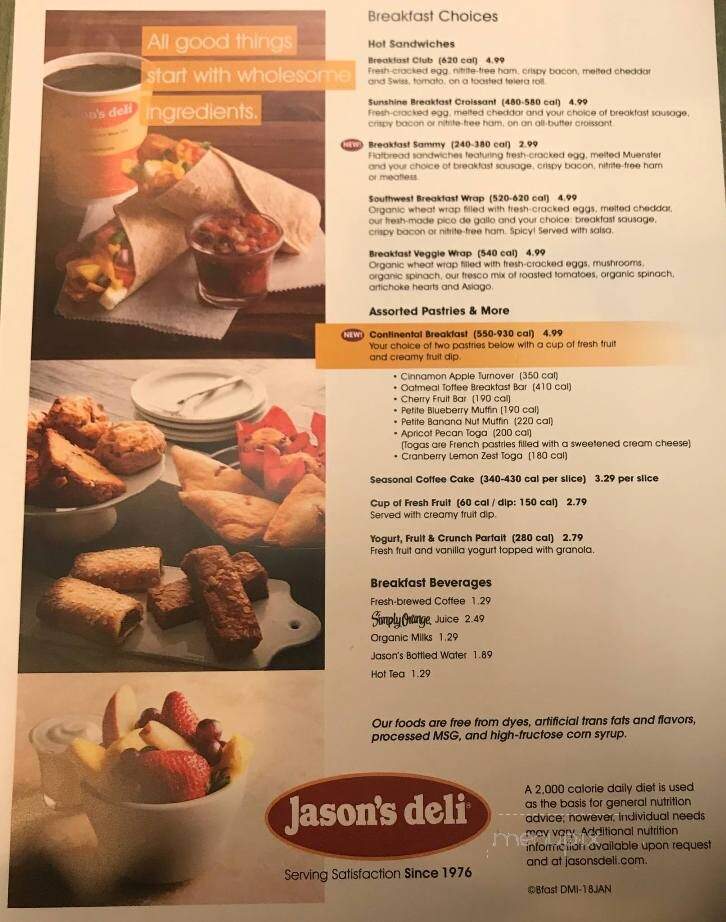 Jason's Deli - Katy, TX menu_pic