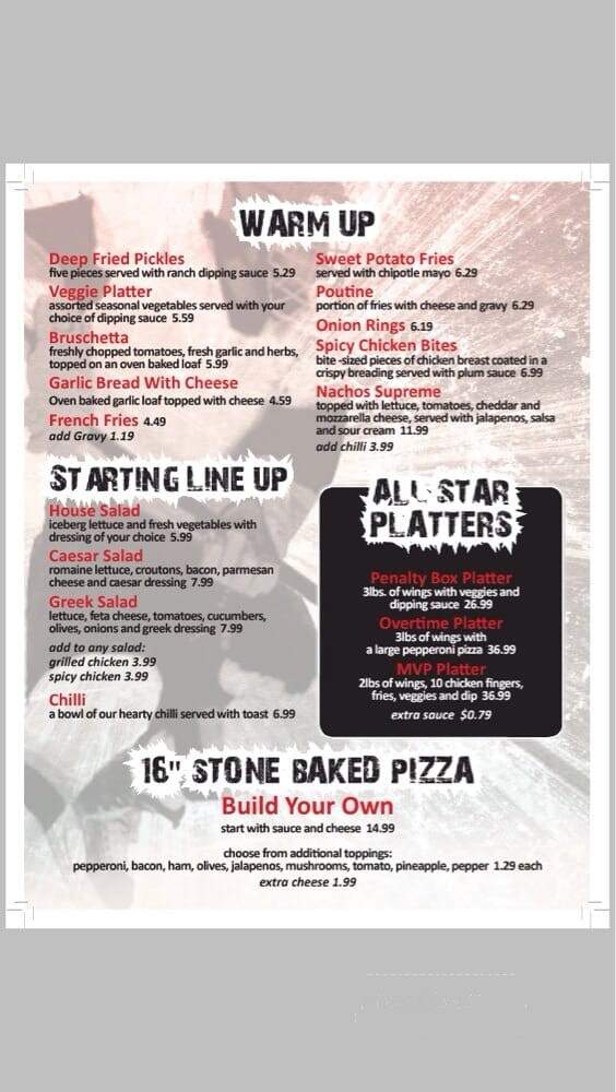 The Penalty Box - Toronto, ON menu_pic
