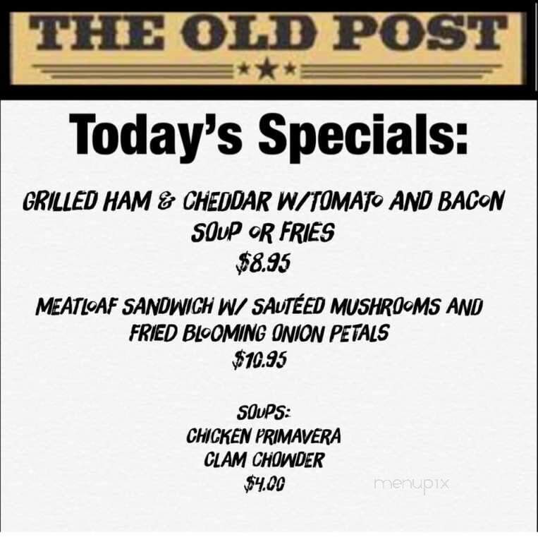 The Old Post - South Burlington, VT menu_pic