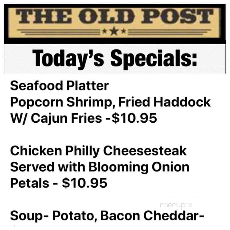 The Old Post - South Burlington, VT menu_pic