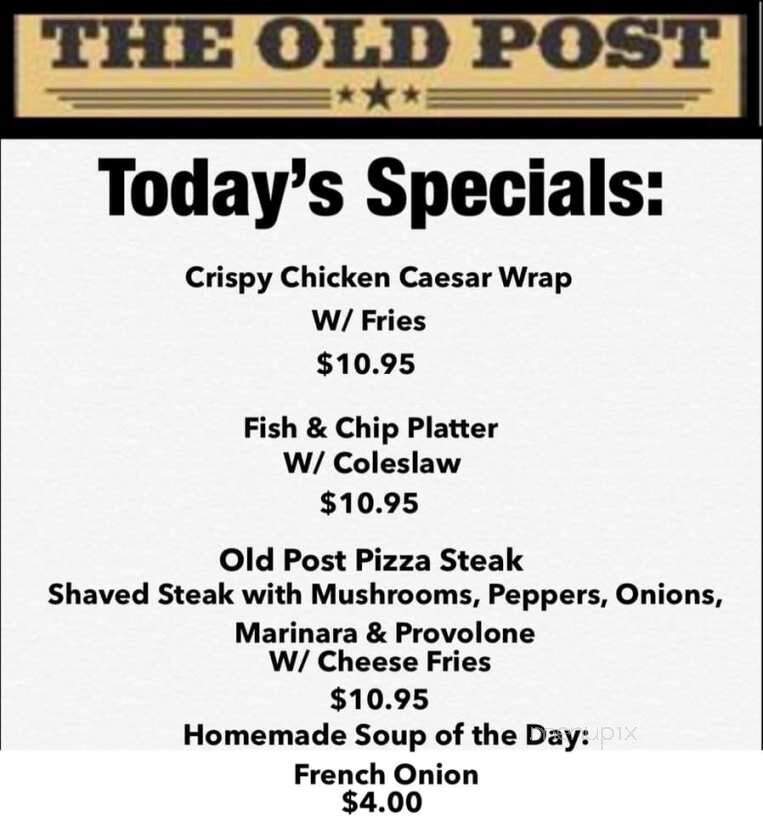 The Old Post - South Burlington, VT menu_pic