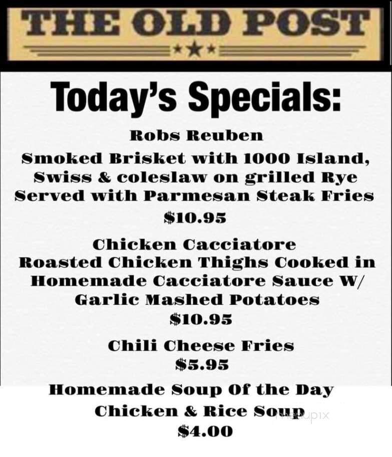 The Old Post - South Burlington, VT menu_pic