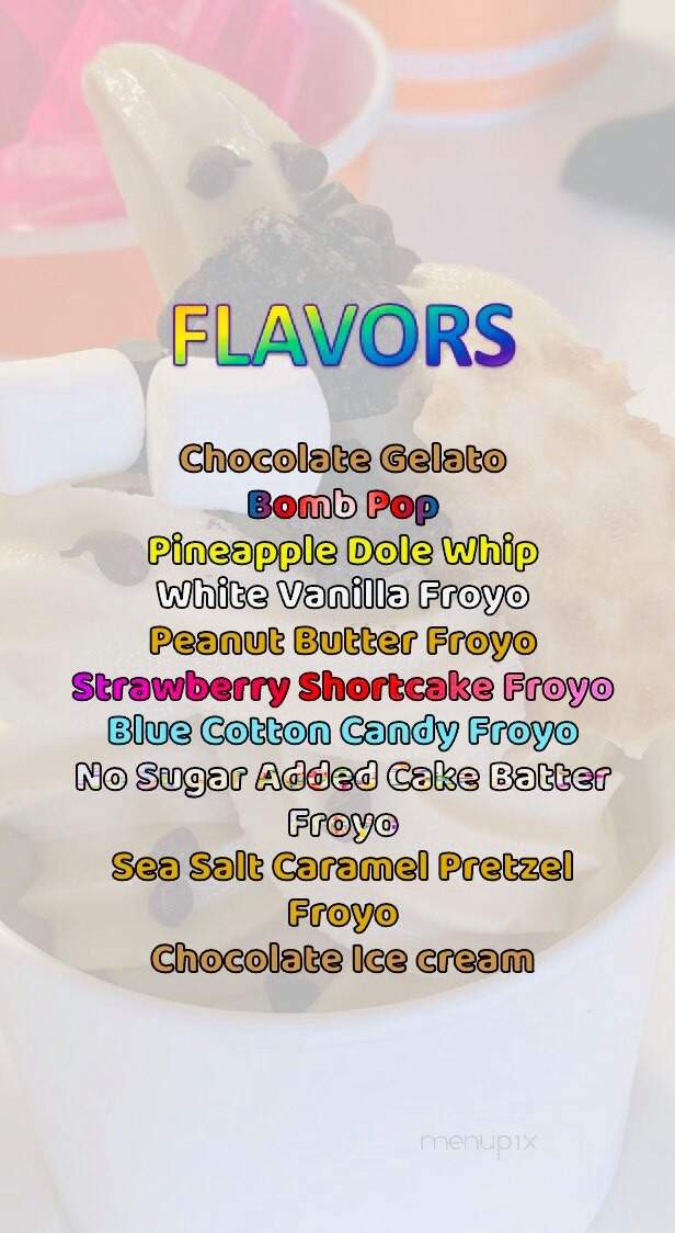 Rosie's Self Serve Yogurt - Heath, OH menu_pic