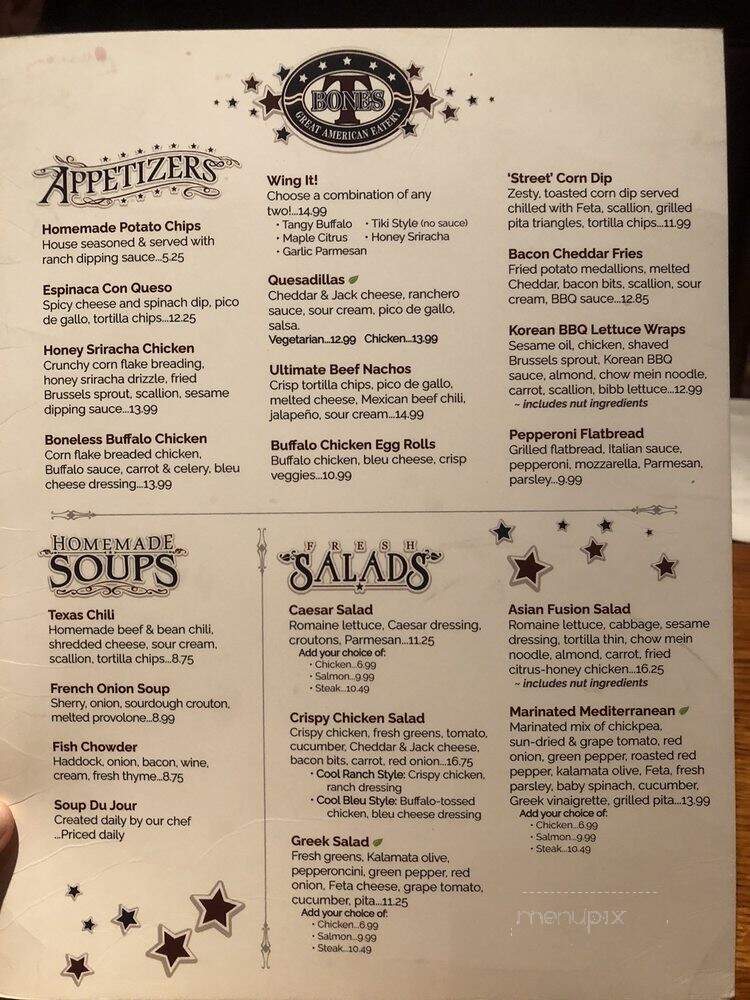 T-BONES Great American Eatery - Concord, NH menu_pic