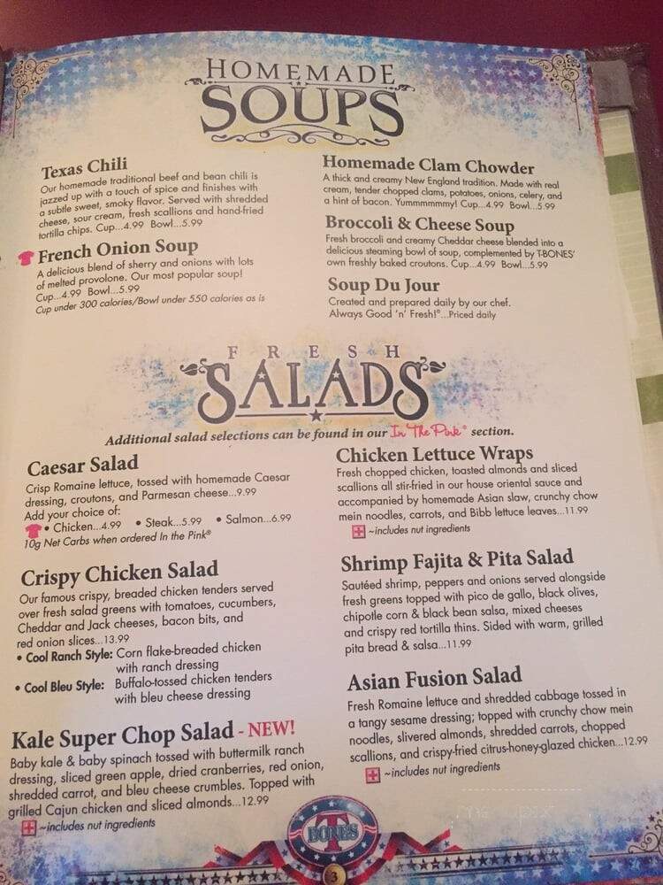 T-BONES Great American Eatery - Concord, NH menu_pic