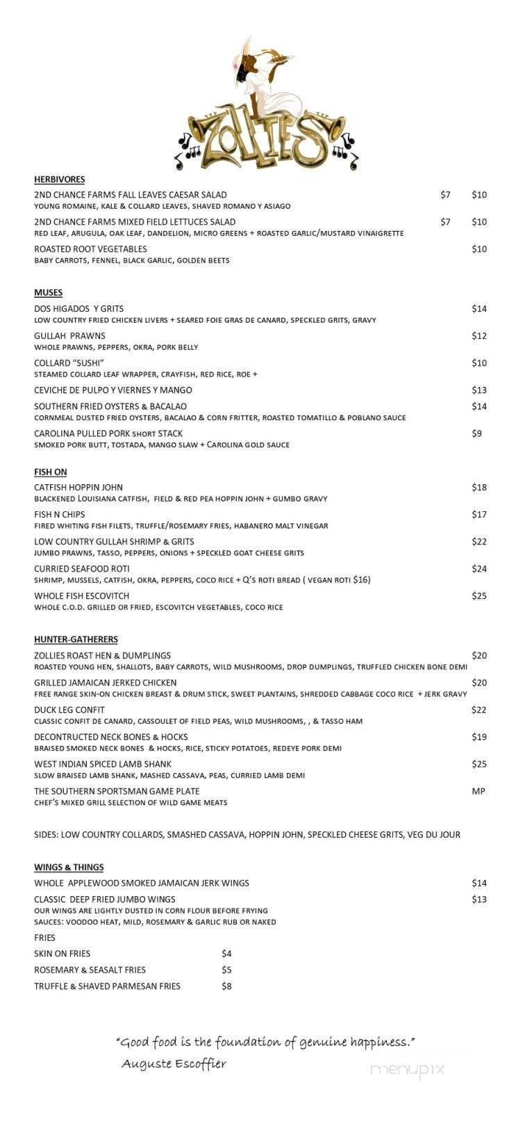 Zollie's Jazz Cucina - New Castle, DE menu_pic