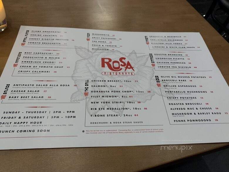 Rosa Ristorante - Henderson, NV menu_pic