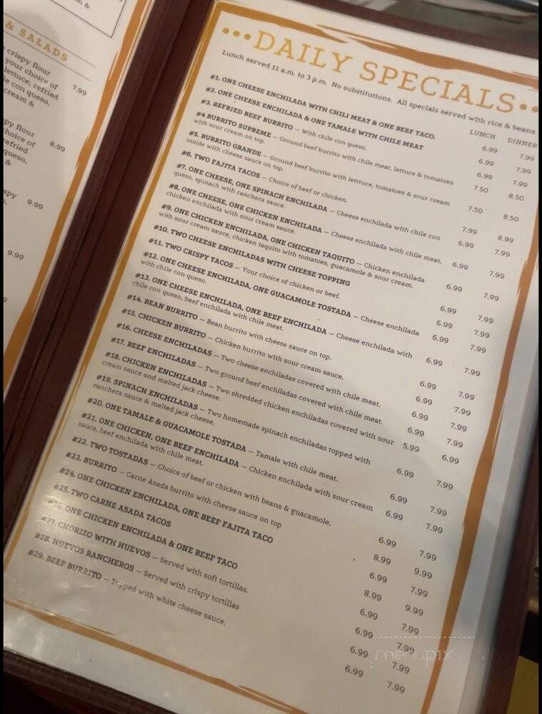La Quebrada - Huntsville, AR menu_pic