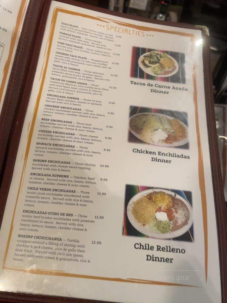 La Quebrada - Huntsville, AR menu_pic