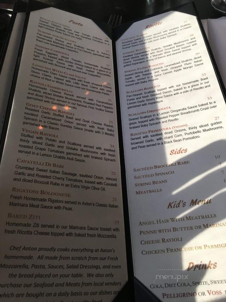 Axton's - Pompton Lakes, NJ menu_pic