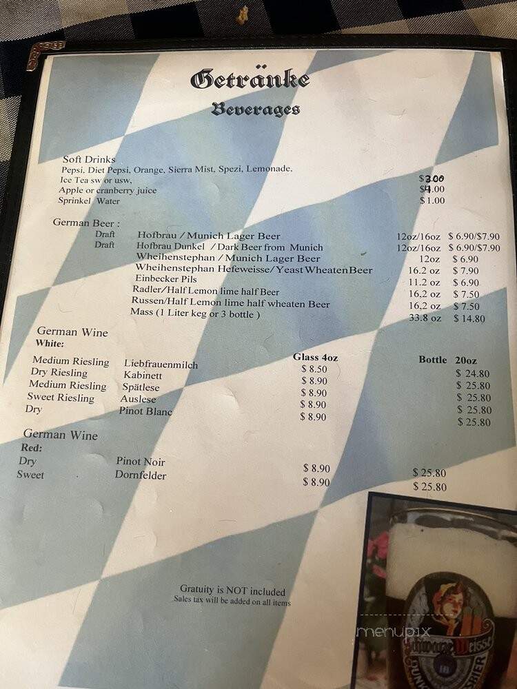 The Bavarian Haus - Mount Dora, FL menu_pic