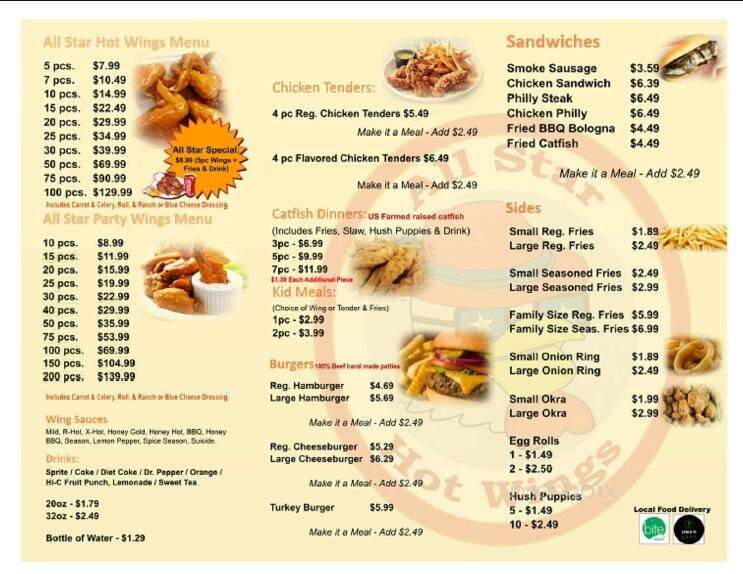 All Star Hot Wings - Memphis, TN menu_pic
