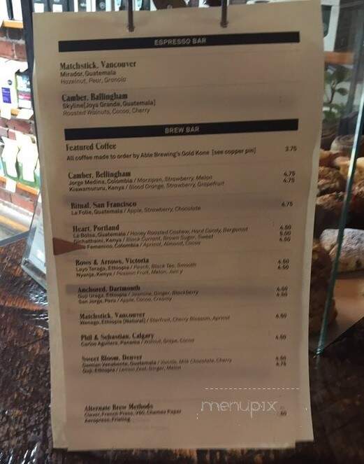 Revolver Coffee - Vancouver, BC menu_pic