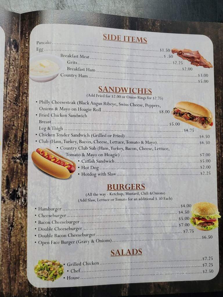 Country Kitchen - Latta, SC menu_pic
