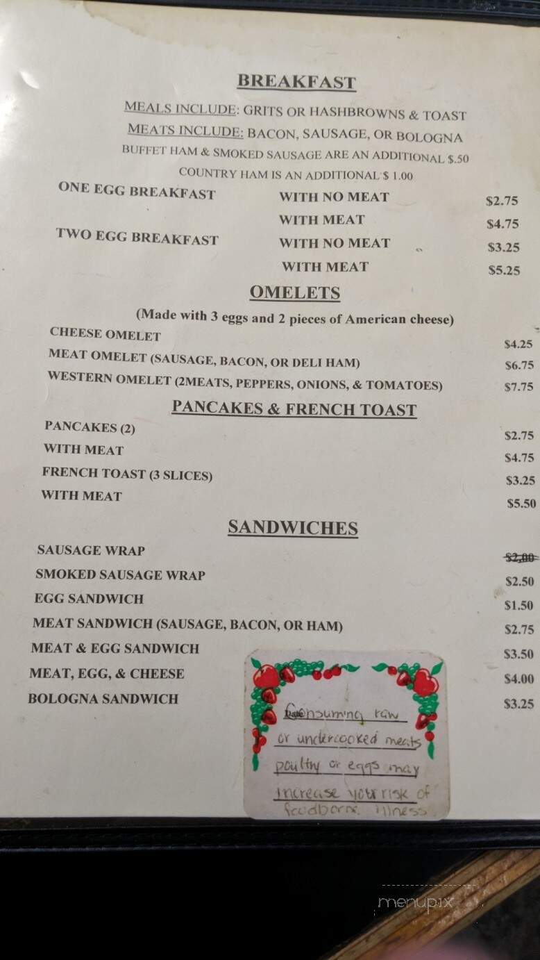 Country Kitchen - Latta, SC menu_pic