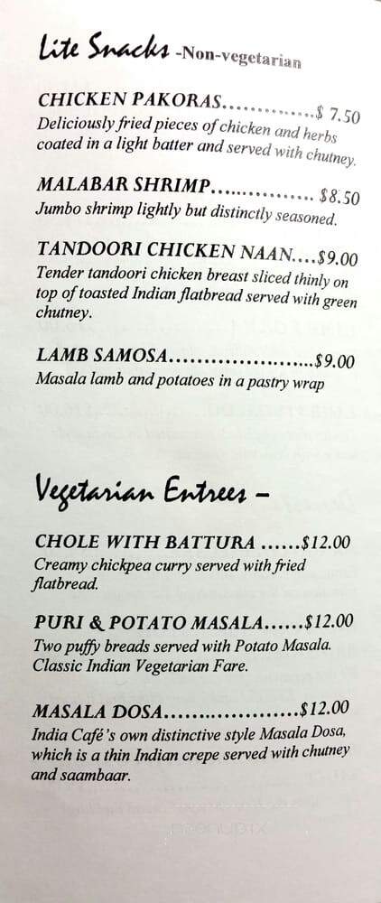 Little India Cafe - Glen Burnie, MD menu_pic