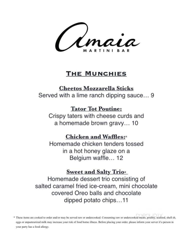 Amaia Martini Bar - Hudson, MA menu_pic