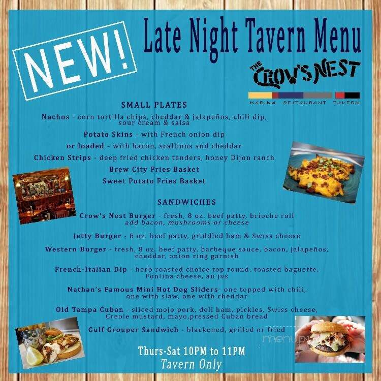 Crow's Nest Marina Restaurant - Venice, FL menu_pic