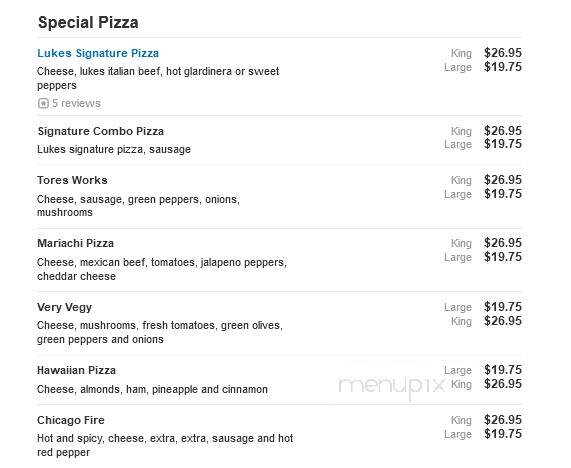 Tore & Luke's - Palatine, IL menu_pic