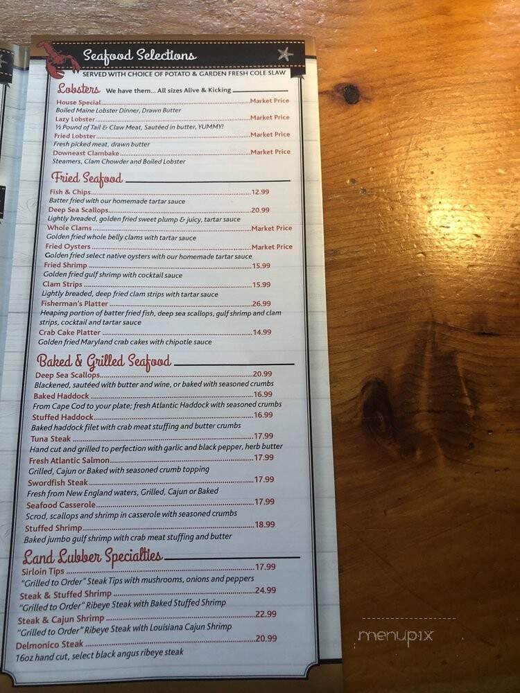 Schermerhorn's Seafood - Holyoke, MA menu_pic