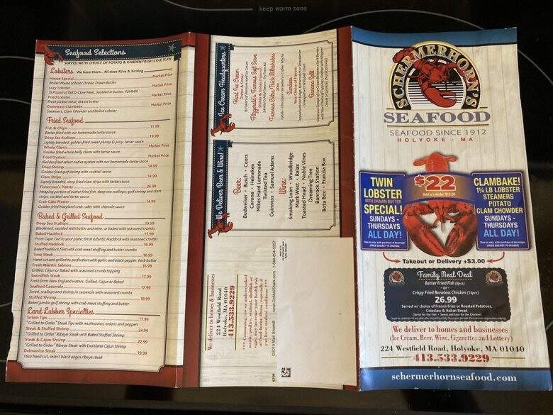Schermerhorn's Seafood - Holyoke, MA menu_pic