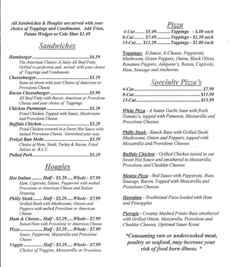 Bigginz - New Florence, PA menu_pic