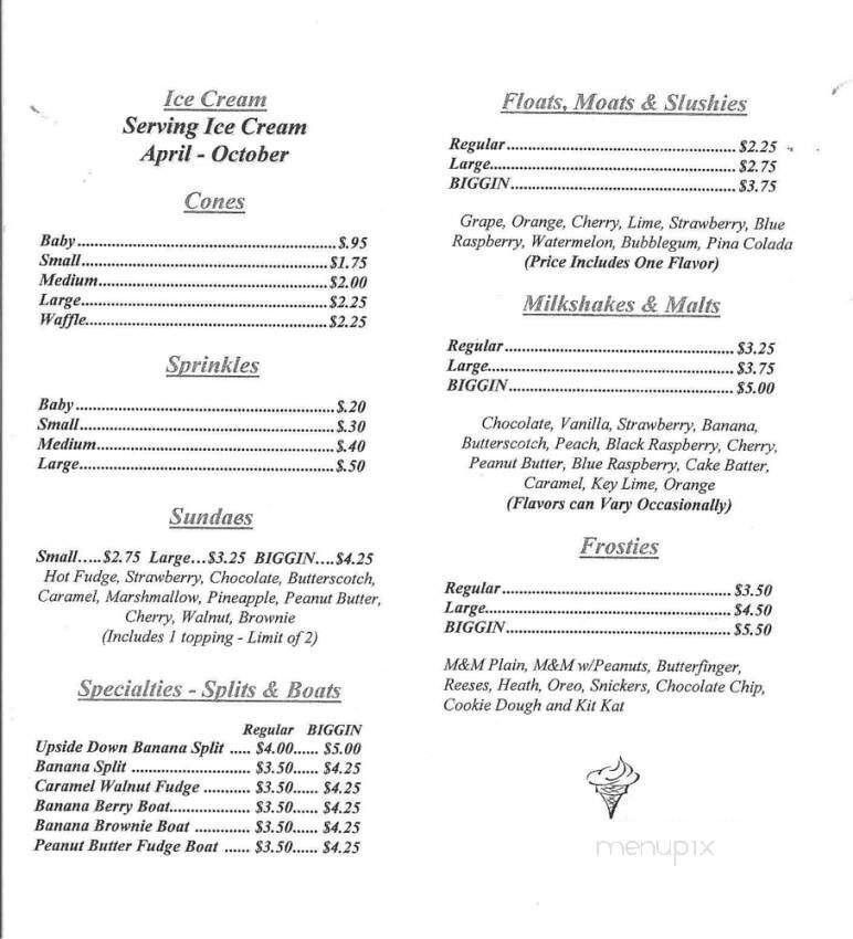 Bigginz - New Florence, PA menu_pic