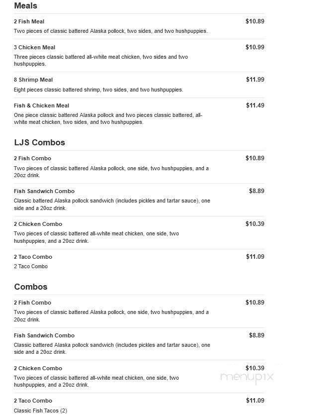 Long John Silver's - Mauldin, SC menu_pic