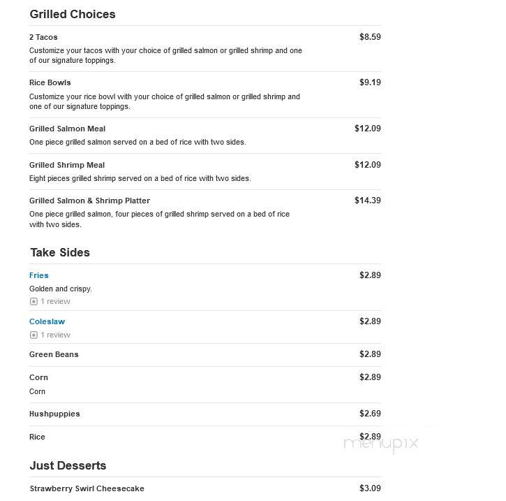 Long John Silver's - Mauldin, SC menu_pic