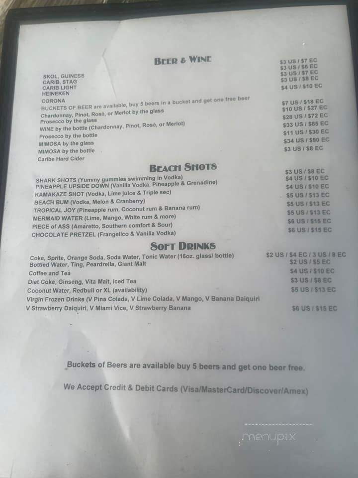 Shipwreck Bar And Grill - Saint Kitts, SC menu_pic