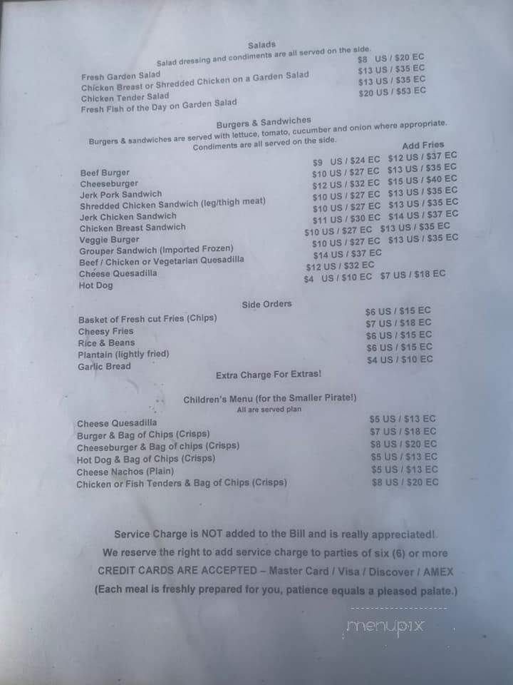 Shipwreck Bar And Grill - Saint Kitts, SC menu_pic