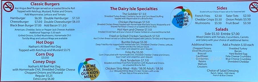 The Dairy Isle - Greenfield, MO menu_pic