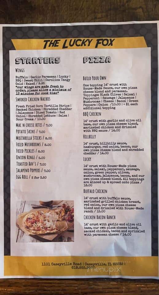 Lucky Fox - Caseyville, IL menu_pic