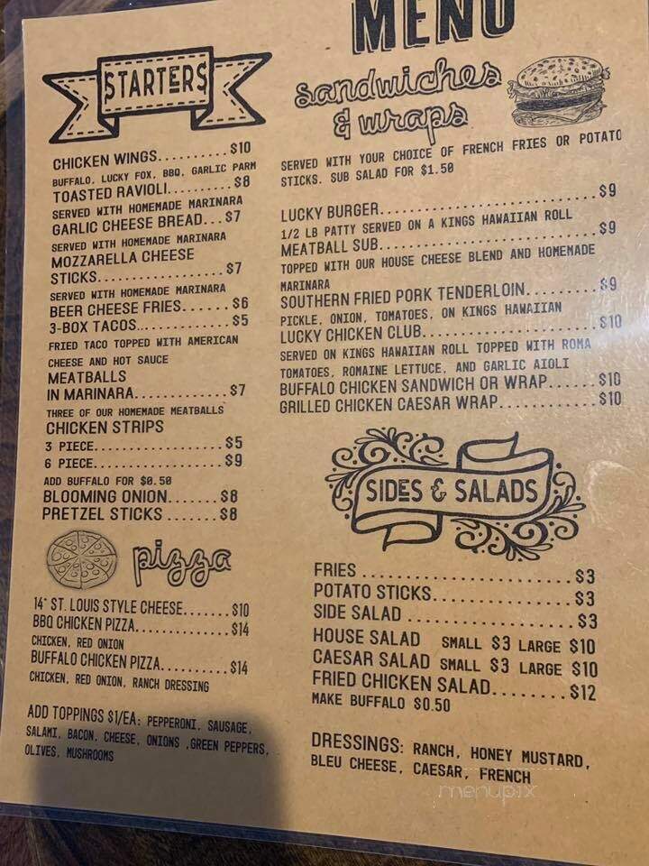 Lucky Fox - Caseyville, IL menu_pic